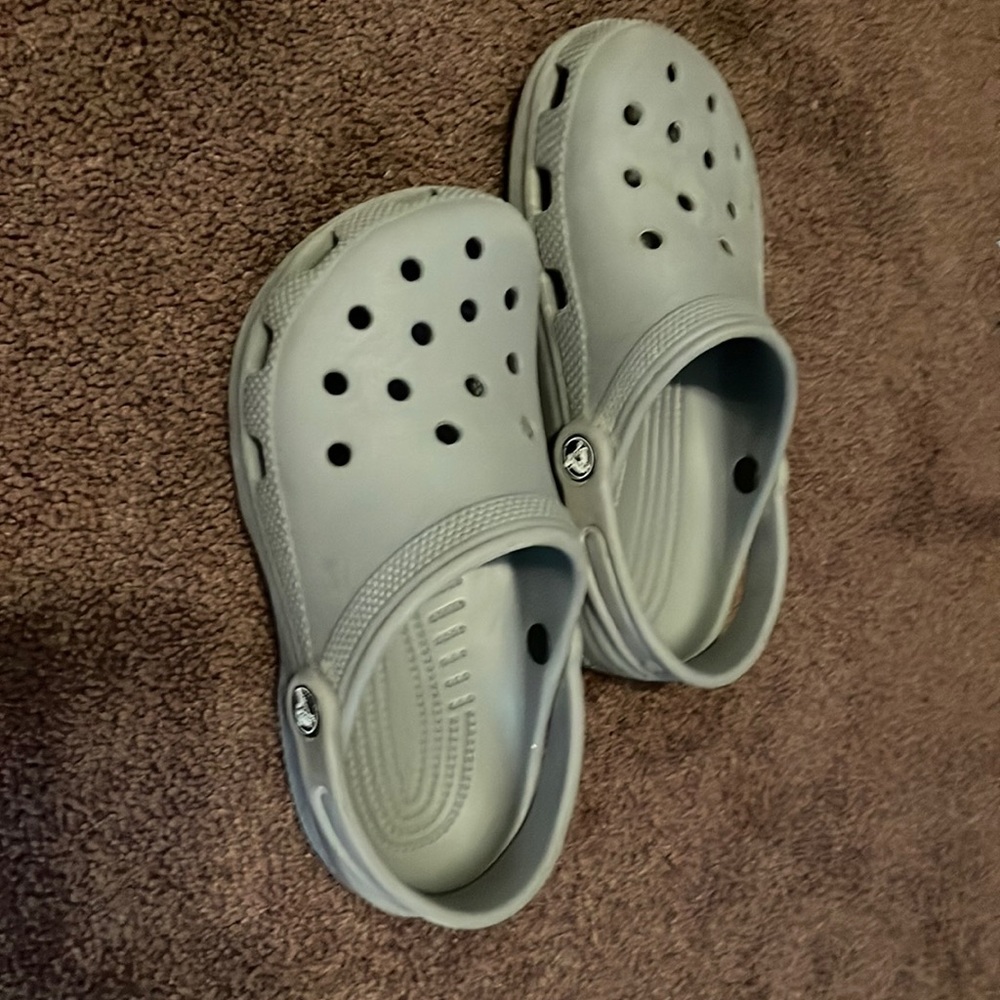 Gray kids Crocs